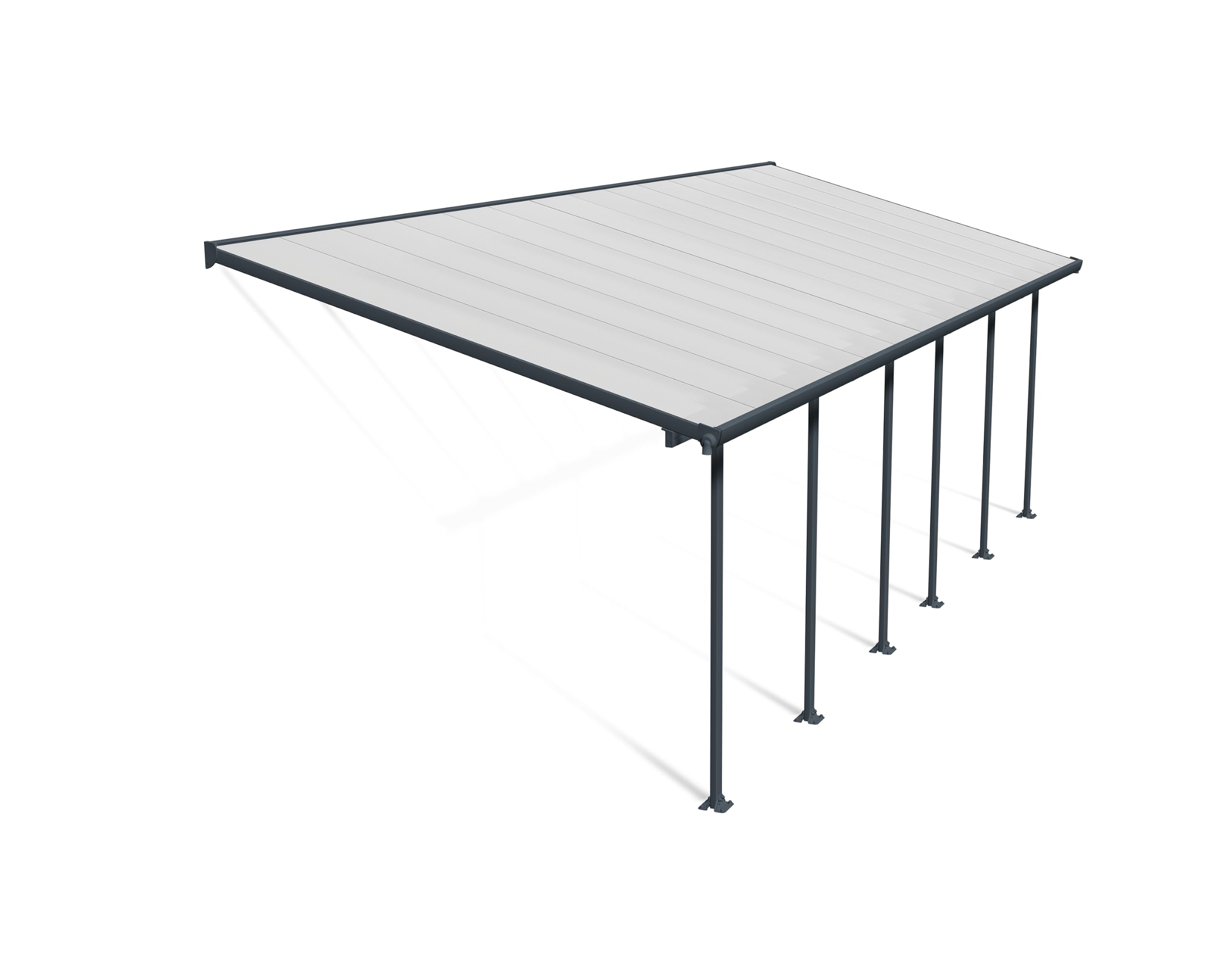 Palram Canopia by Terrassenüberdachung Alu Feria 3X8.51 Polycarbonat Hohlkammerplatten Pergola 851 x 300 cm Grau zur Überdachung ihrer Terrasse.