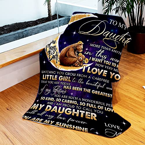 Wolmazen Blanket Daughter Gifts From Mom, Gift For Daughter, Bear Blanket Cute Funny Bear Animal Throw Blanket For Couch And Bed, Birthday Gifts #TOP3
