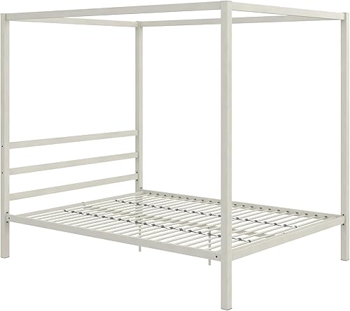 DHPA1 cama con dosel de metal moderna Metal Blanco