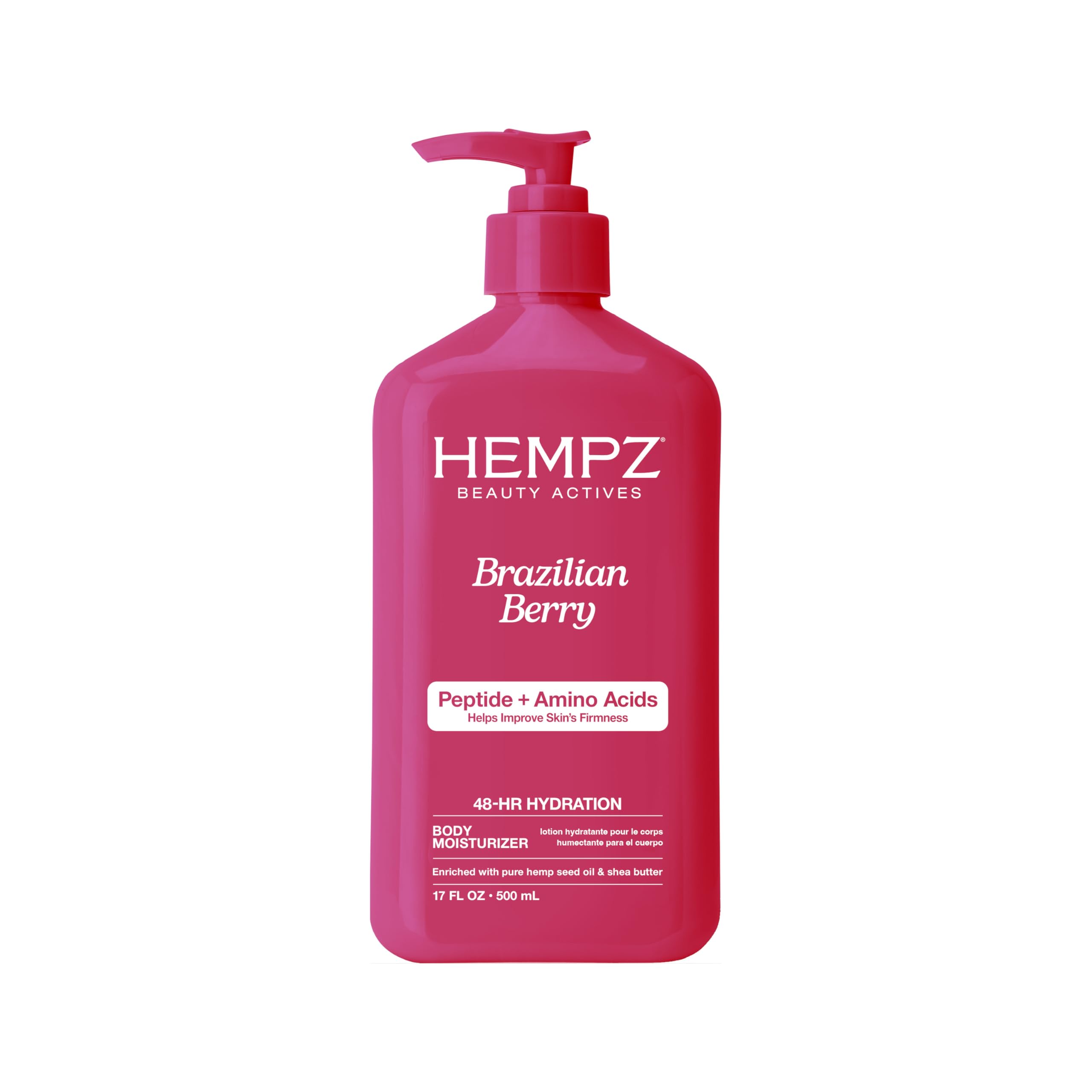 Brazilian Berry Beauty Actives Lotion with Peptides and Amino Acids, Hydrating and Firming Moisturizer for Body, Hands and Feet 17 oz.