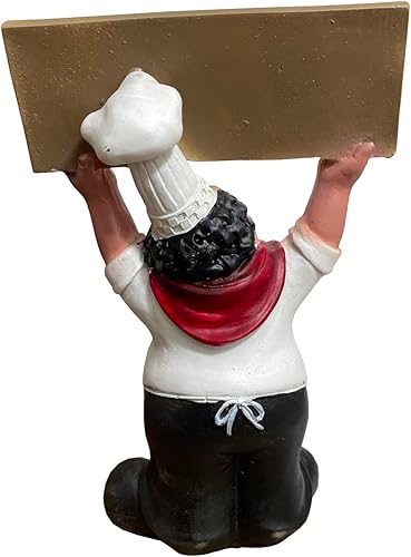Miniatura 4 de Holding - Tabla de bienvenida, figuras de chef de resina, decoración de cocina, escultura de estatua de chef italiano, adorno de mesa moderno para