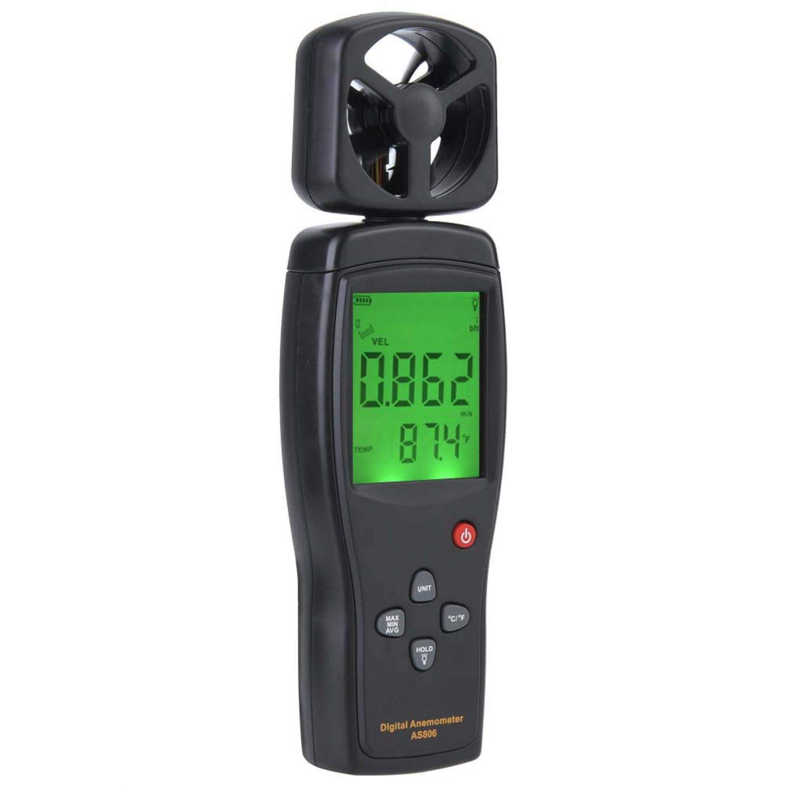 Wind Speed Meter 0-45m/s Anemometer Digital Wind Speed Gauge Temperature Air Flow Tester for Outdoor Home