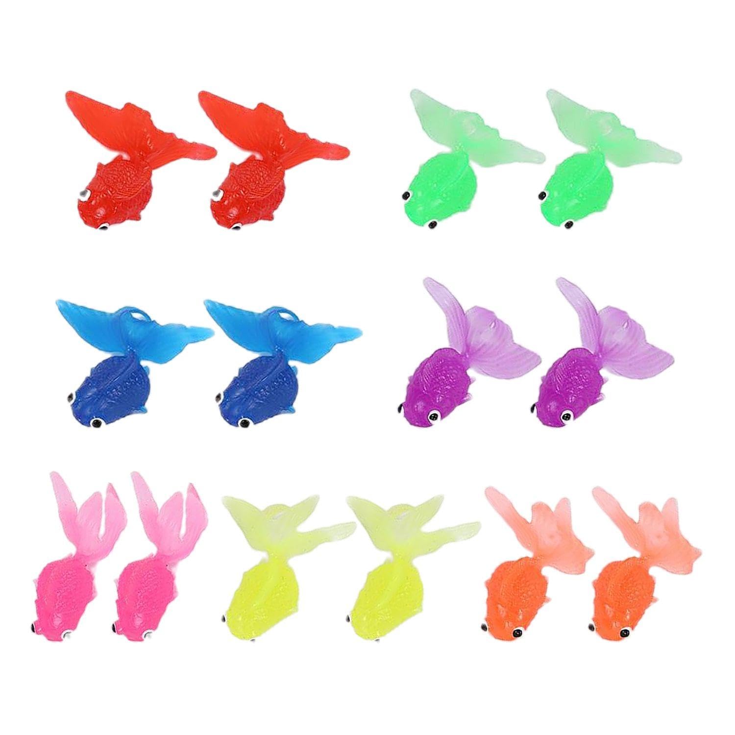 14 Pieces Of Soft Plastic Goldfish, Colorful Goldfish Toys, Floating Goldfish, Swimming Pool Toys, Simulated Goldfish Model