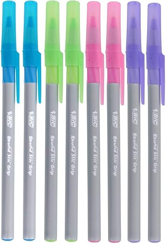 Miniatura 2 de BIC Round Stic Grip Xtra Comfort Fashion - Bolígrafos de punta redonda paquete de 16 unidades color azul pastel verde rosa morado 0039in
