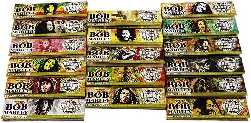 Bob Marley - Unbleached Organic King Size Rolling Papers - 20 Booklets with 33 Leaves per Booklet (660 Total)
