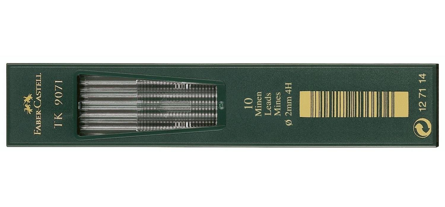 FABER-CASTELL 127114 TK 9071 Refillable Leads 10 Refills Lead Thickness 2 mm Hardness 4H