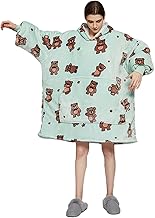 Sacebeleu Decke Hoodie Sweatshirt | Flauschige Sherpa TV-Decke mit Ärmeln | Oversized Kapuzen Pullover Kuscheldecke mit Känguru Tasche | Flanell Fleecedecke | Einheitsgröße für Damen,Herren