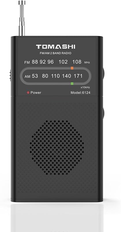 TOMASHI Portable AM FM Transistor Radio, Battery Operated Pocket Radio