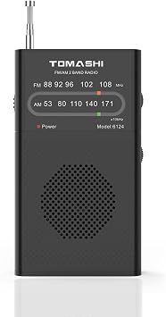TOMASHI Portable AM FM Transistor Radio, Battery Operated Pocket Radio