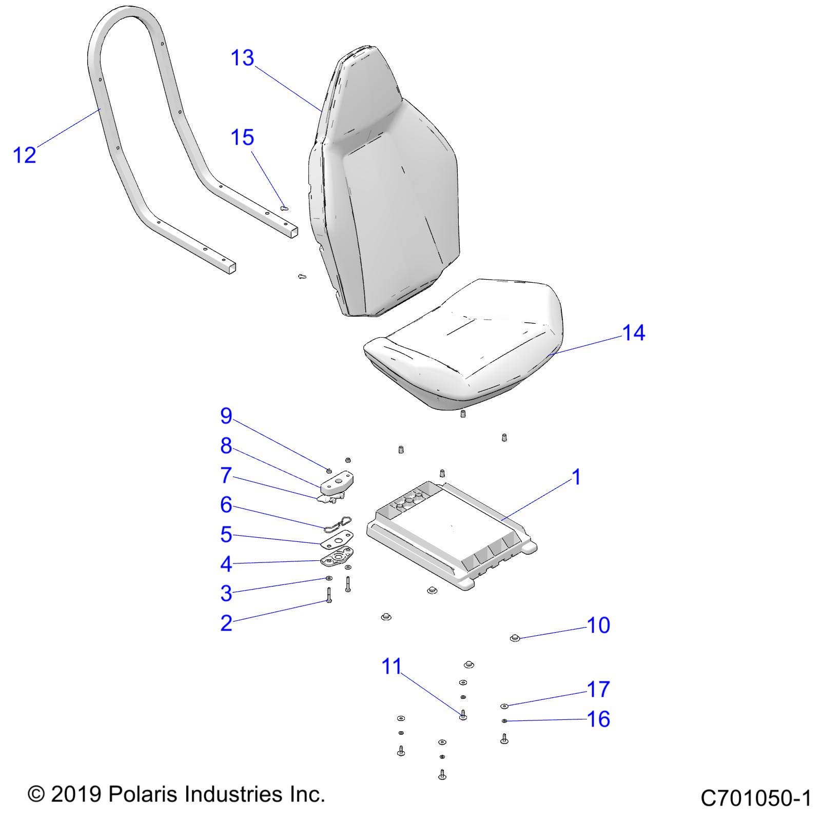 Amazon.com: Polaris RZR Seat Back Assembly, Black/Sky Blue