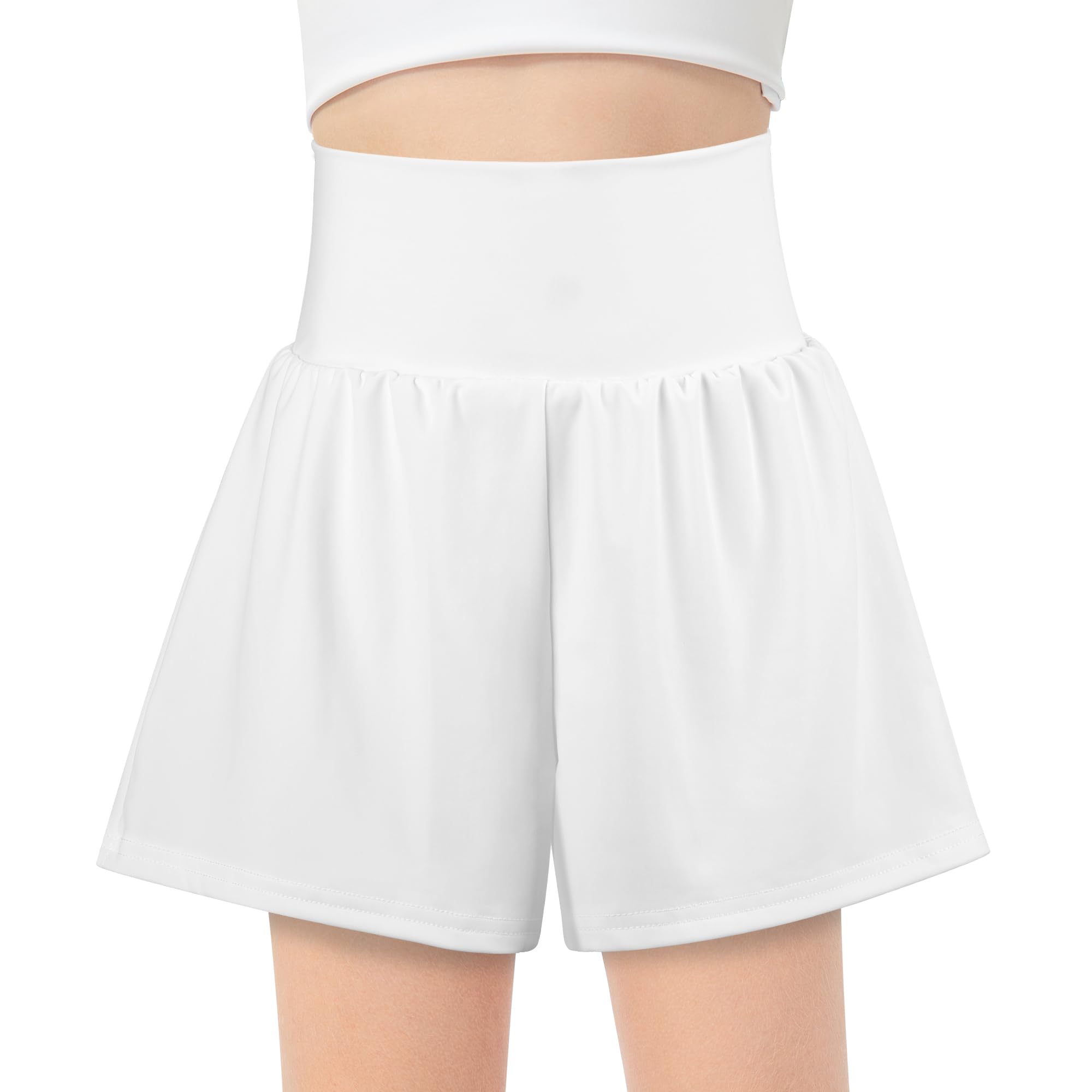 BIG ELEPHANT Girls Swim Shorts, Kids Athletic Butterfly Short with Safety Liner, Youth Active Flowy Shorts