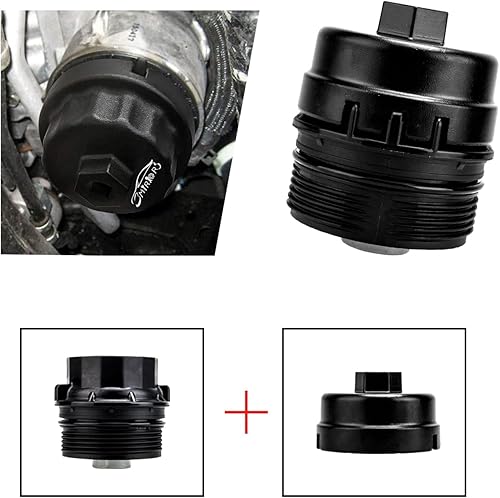 Miniatura 4 de 3mirrors Llave de tapa de filtro de aceite de 2.520 in compatible con Toyota, Lexus, Camry, Corolla, Highlander, RAV4, tapa de filtro de 6 dientes,