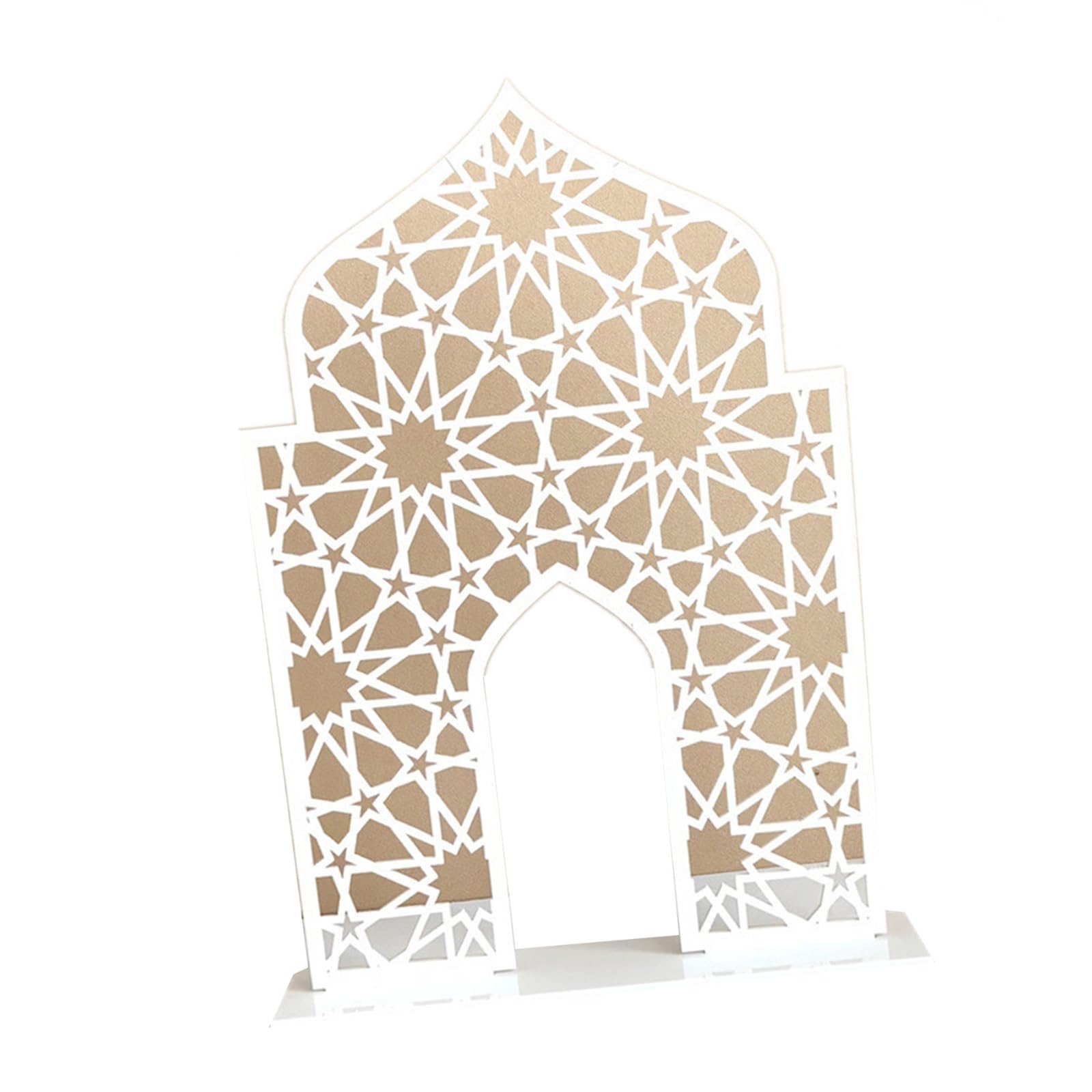 Firstxiu White Elegant Acrylic Display Stand Mosque Shape Decoration For Eid Festival Decoration