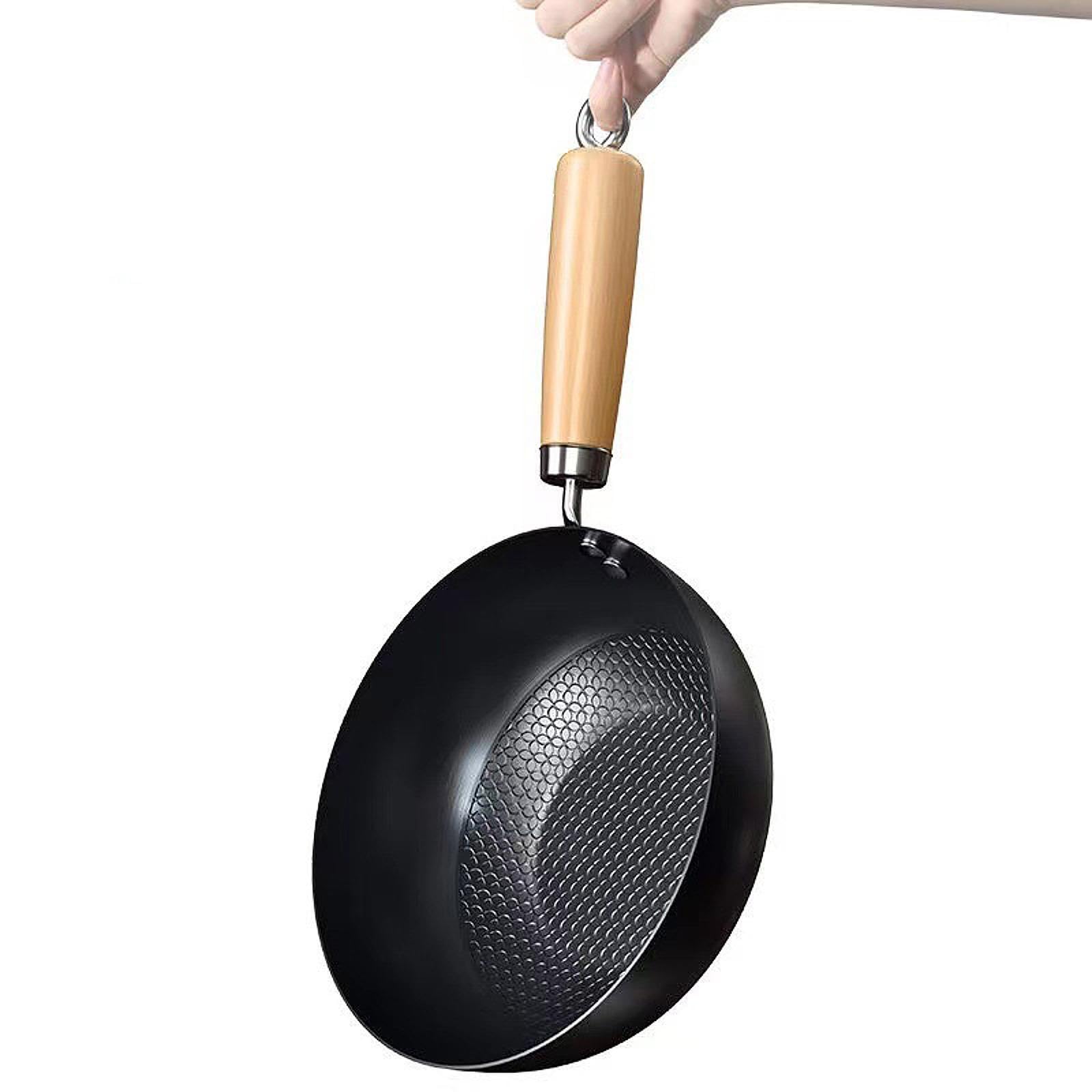 Tessuto, Padella, Manico Ergonomico, Piatto, Piccolo Wok con Coperchio in Vetro, per Piani Cottura Elettrici, a Induzione E a Gas, Tutti I Tipi, 24 Cm