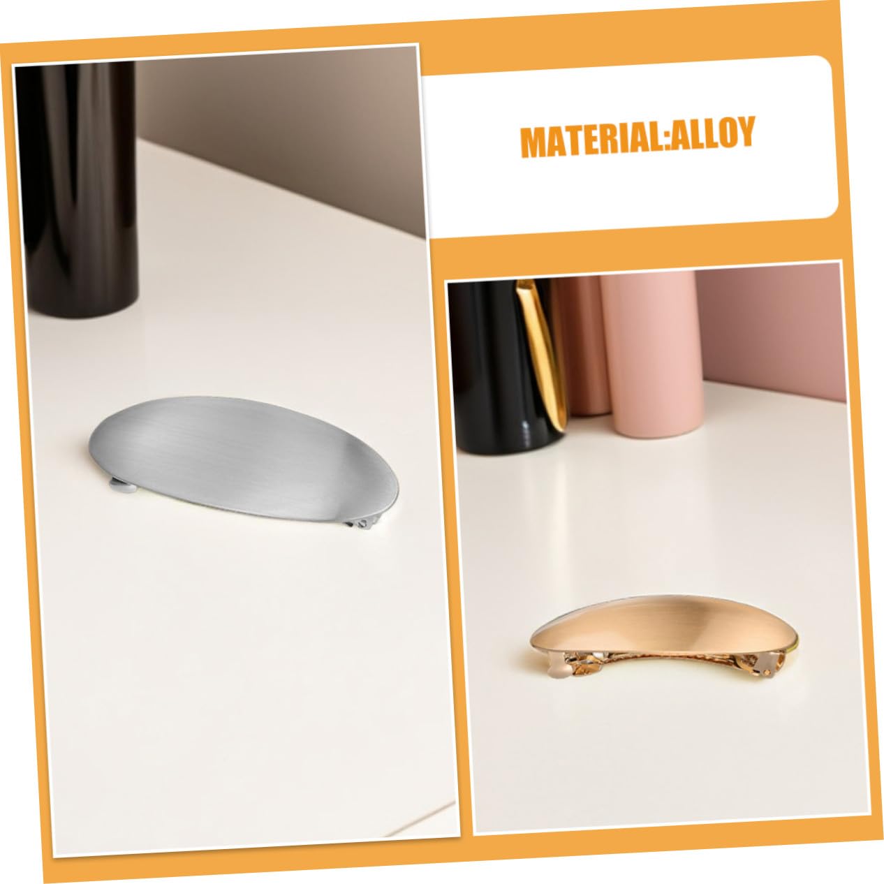 6 Piezas Clips Franceses Ovalados de Metal para Mujer Pinzas Elegantes para Cabello Grueso y Fino Accesorios Versátiles para Eventos Formales y Diario Diseño Chic Parisino y Plata