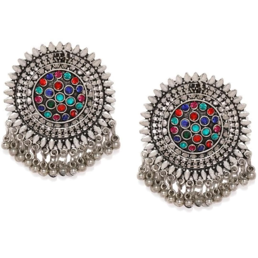 ISLANA Multicolor Oxidised Earrings for Women & Girls | Oxidised Silver Jhumki, Jhumka Earrings for Women | Traditional Jhumka or Jhumki | Earrings for Women Fashion (B0D9G147WC) Amazon Price History, Amazon Price Tracker