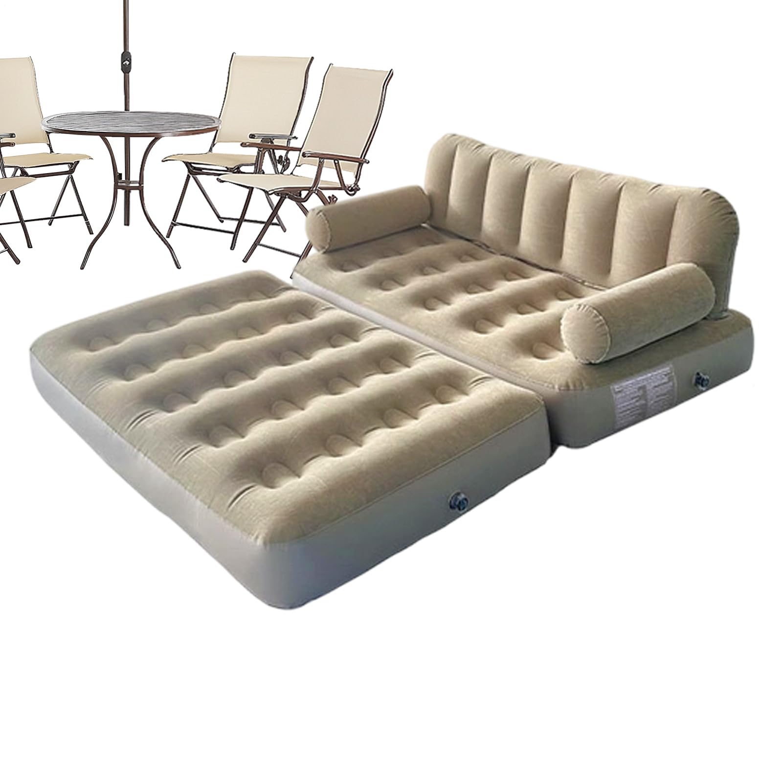 Aufblasbare Couch mit Kopfteil Und Auslaufventil | Camping Couch Zum Aufblasen Für Erwachsene Und Kinder, Indoor Und Outdoor, , Reisen, Wandern, Urlaub