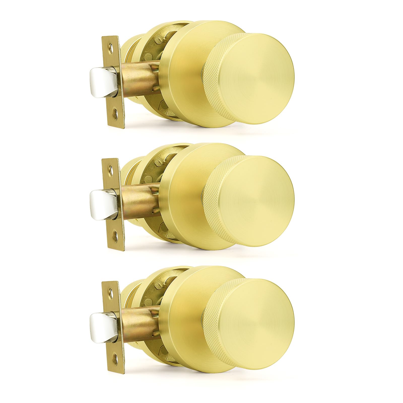 Brushed Nickel Privacy Door Knobs - 6 Pack -11