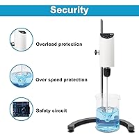 Vista 5 de ONiLAB Lab Analog Overhead Stirrer, OLED Digital Overhead Stirrer, 10L Capacity, 200-2500rpm,Max.Viscosity 10000mpas,Overhead Mixer with Support