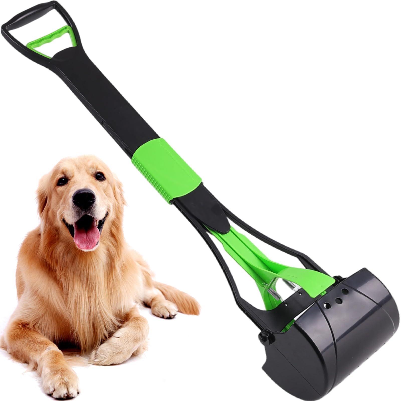 ienjoyed 36“ Large Dog Pooper Scooper for Large Dogs Heavy Duty, Non-Breakable Dog Poop Scooper with Wide Handle for Grass, Gravel, Durable Dog Poop Pick Up Tool, Long Handled Poop Grabber