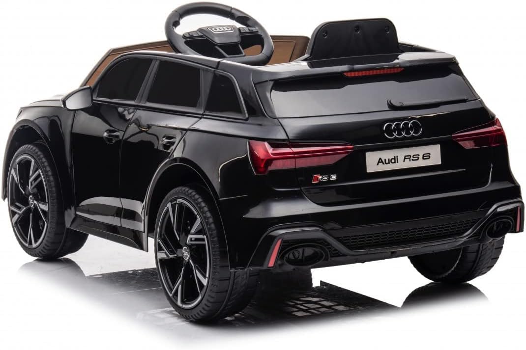 TOYSCAR Macchina Elettrica per Bambini Audi RS6 Full Optional Auto Elettrica per Bambini Telecomandata Sedile in Pelle Porte Apribili Doppio Motore Elettrico 12V Carico 25 kg