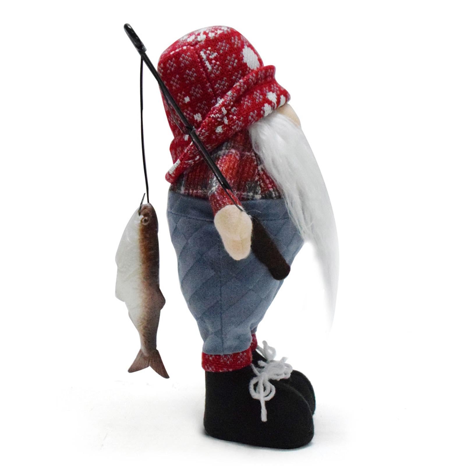 Ornamento a forma di gnomo senza volto, statuette di Tomte fatte a mano, decorazione da tavolo, gnomo da pesca, decorazione rustica per la casa, gnomo da pesca fatto a mano per fascino stravagante