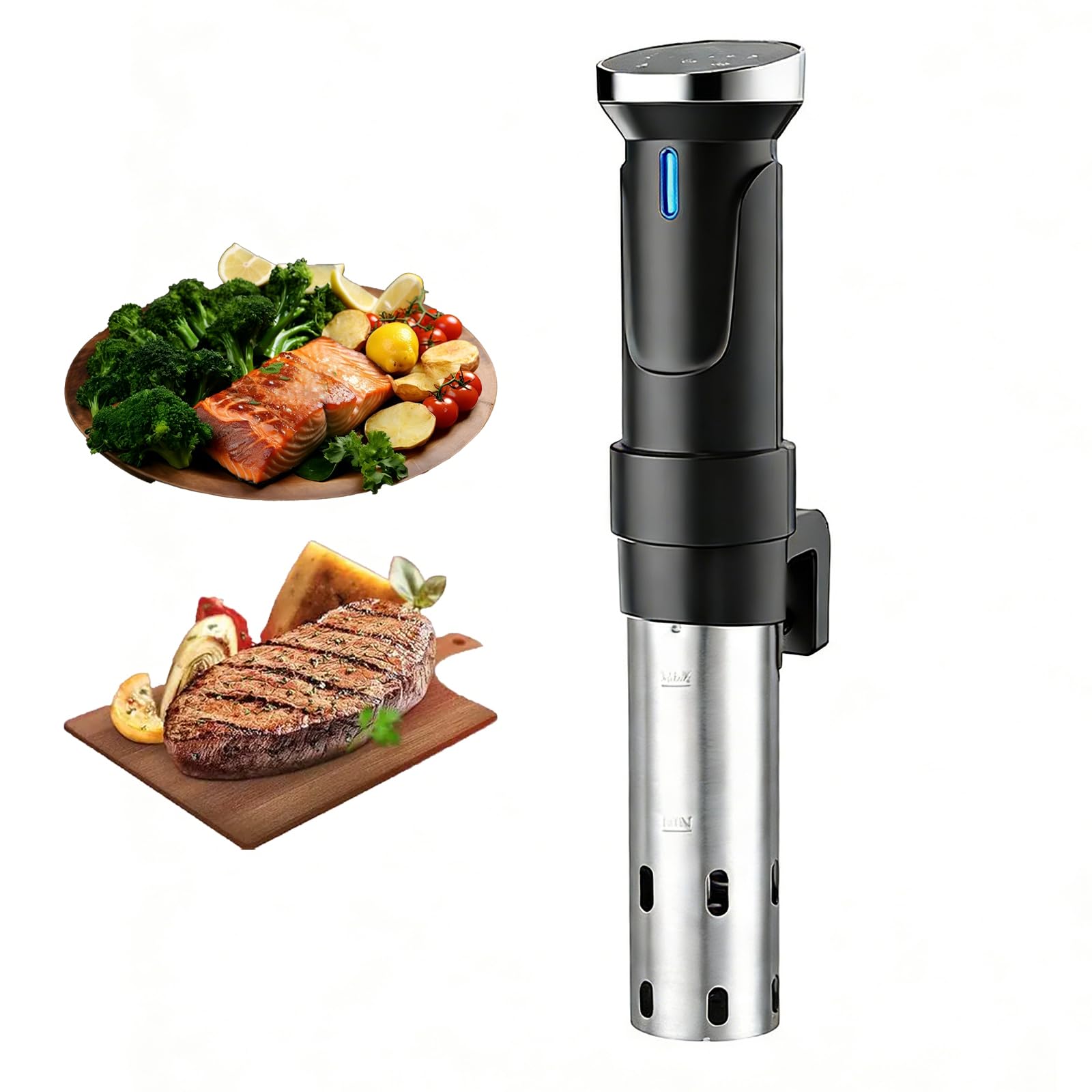 Machine Sous Vide 1100 W, Bain-marie À Circulation D'immersion Thermique avec Panneau de Commande À Écran Tactile, Protection de Sécurité Complète, Contrôle Wifi, Cuisinière de Précision pour Maison