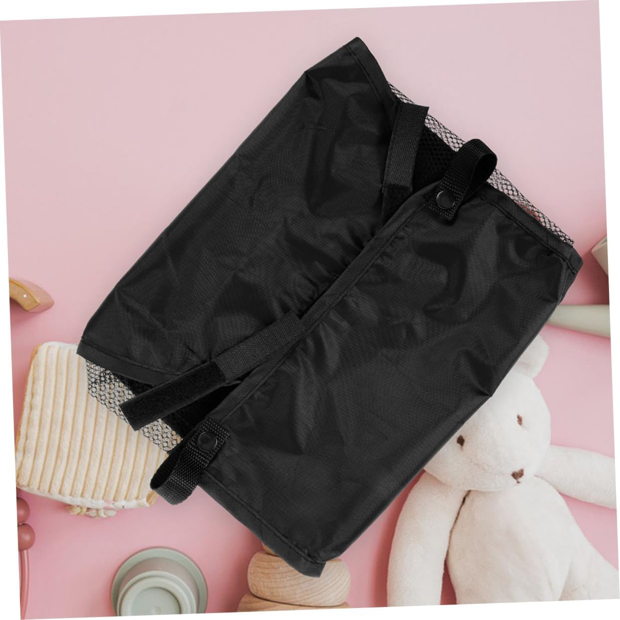 STOBAZA 2pcs Stroller Basket Under Stroller Storage Oxford Cloth Diaper Bag Organizer Pouches Wagon Accessories Bottom Organizer