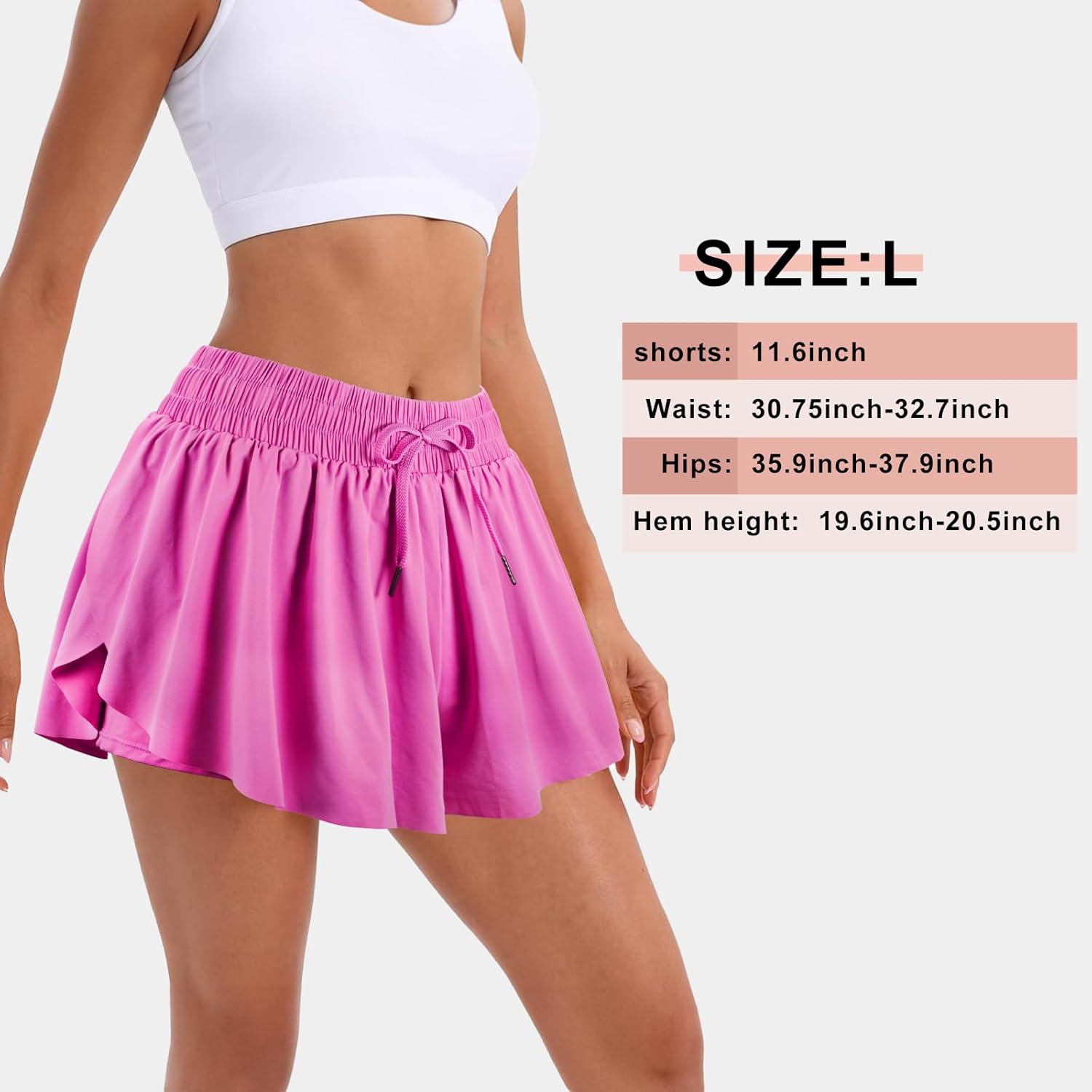 3 PCS Flowy Running Shorts,Butterfly Shorts with Spandex Liner,Flowy Athletic Short with Pocket for Girl - Image 2