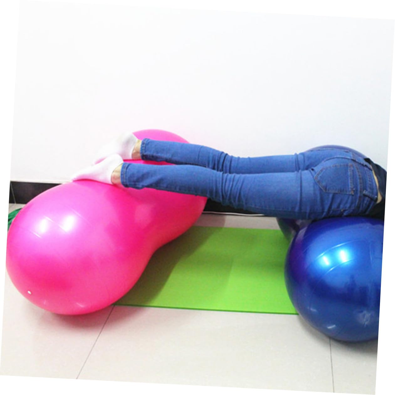Platzfester Verdickter Erdnuss Gymnastikball aus PVC rutschfest Yogaball Trainingsgerät für Gleichgewicht Fitnessstudio und Pilates zu Hause