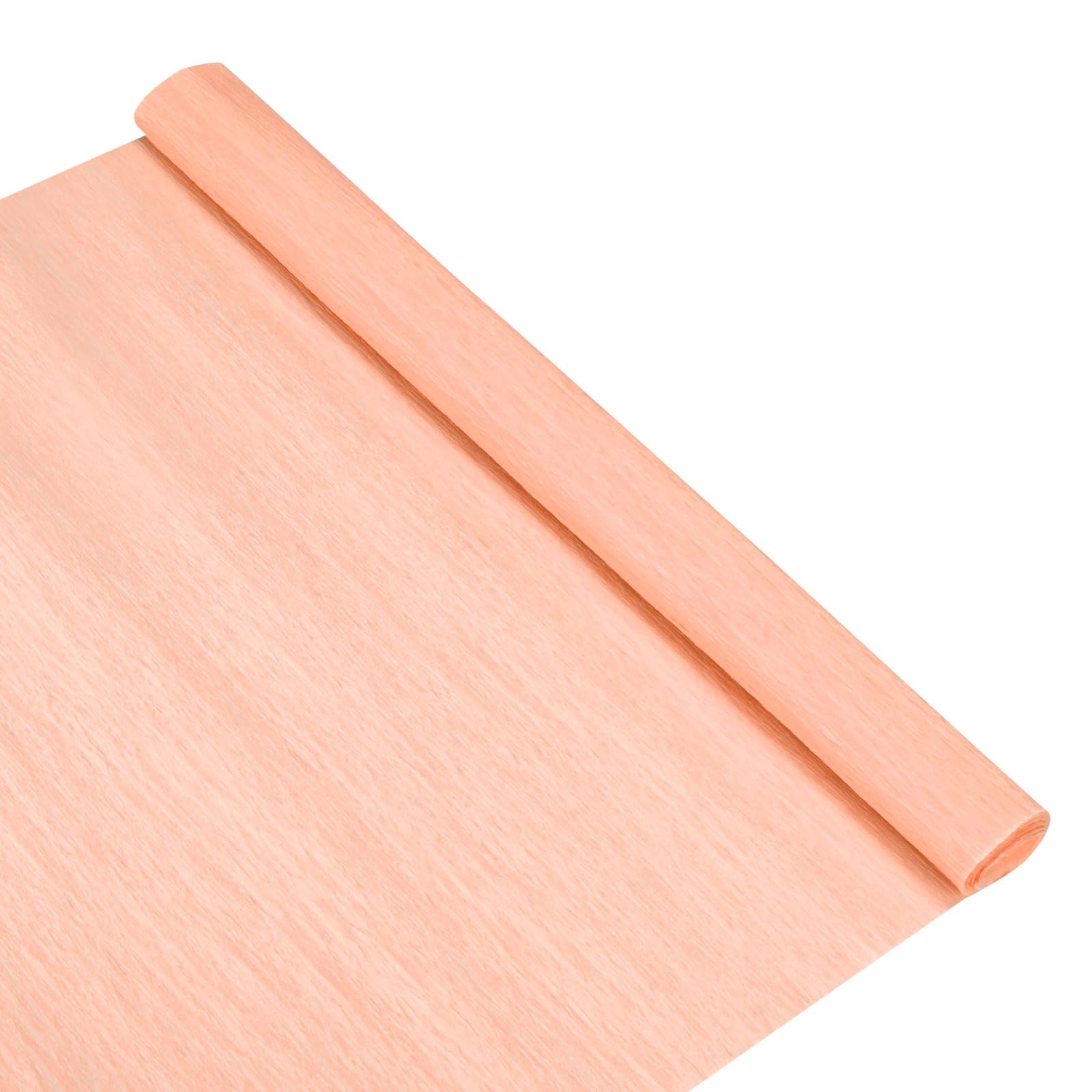 M METERXITY Crepe Paper, 8.2ft x 20 Inch /250 x 50cm Soft Wide Crepe Paper Streamer Sheet, Decorative Craft Streamer for DIY Craft/Flower Making/Decoration [Light Orange]