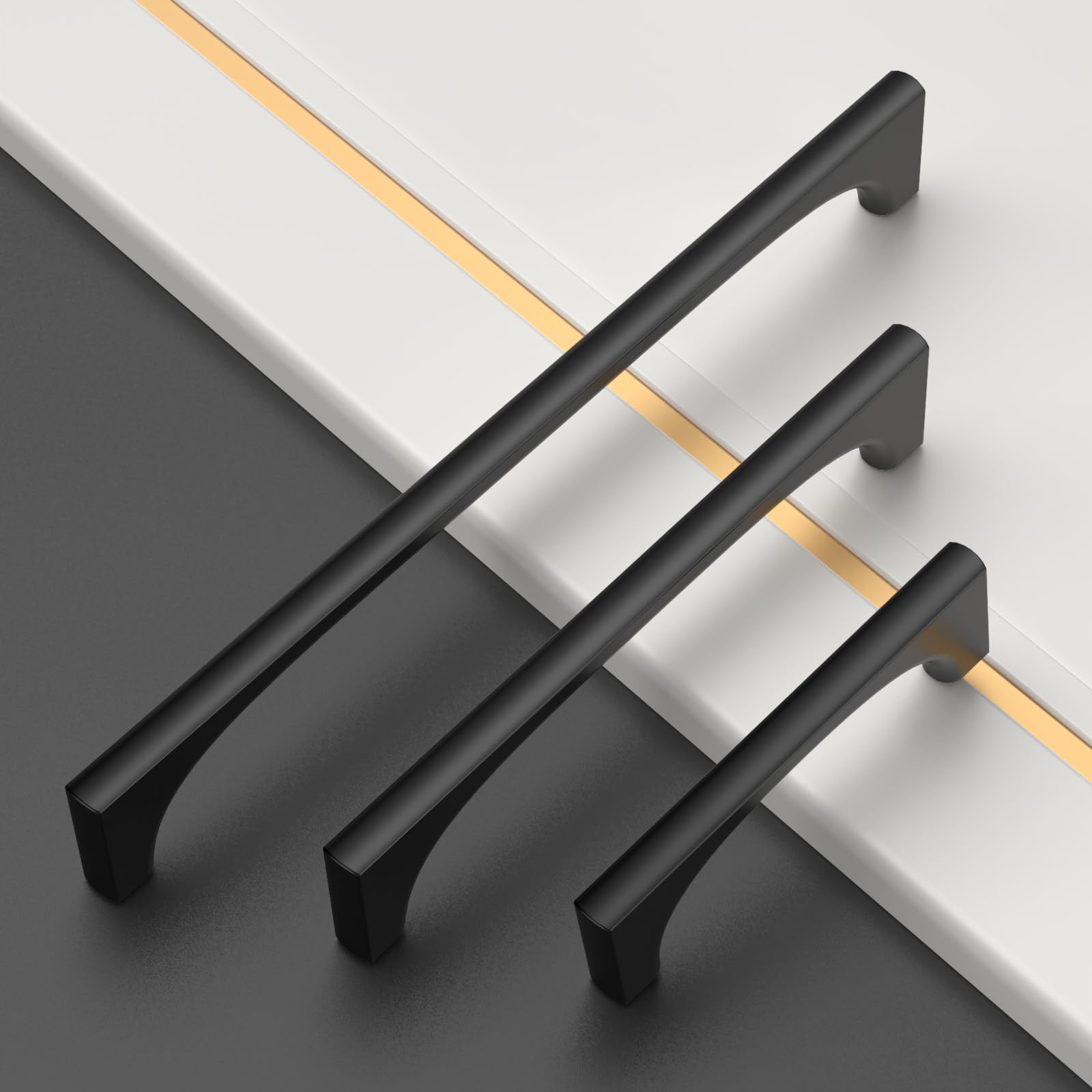 Matte Black Cabinet Pulls - 10 Pack -5 Matte Black Cabinet Pulls - 10 Pack -5