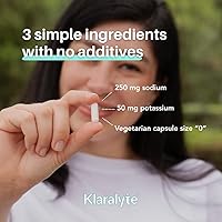 Vista 3 de Cápsulas de sal de electrolito tamponadas, 300 cápsulas de tamaño económico, suplemento dietético de sodio y potasio