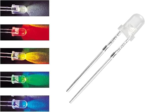Miniatura 4 de 500 piezas de luz LED transparente, kit de diodo emisor de 0.118 pulgadas y 0.197 pulgadas para experimentos de proyectos científicos (multicolor)