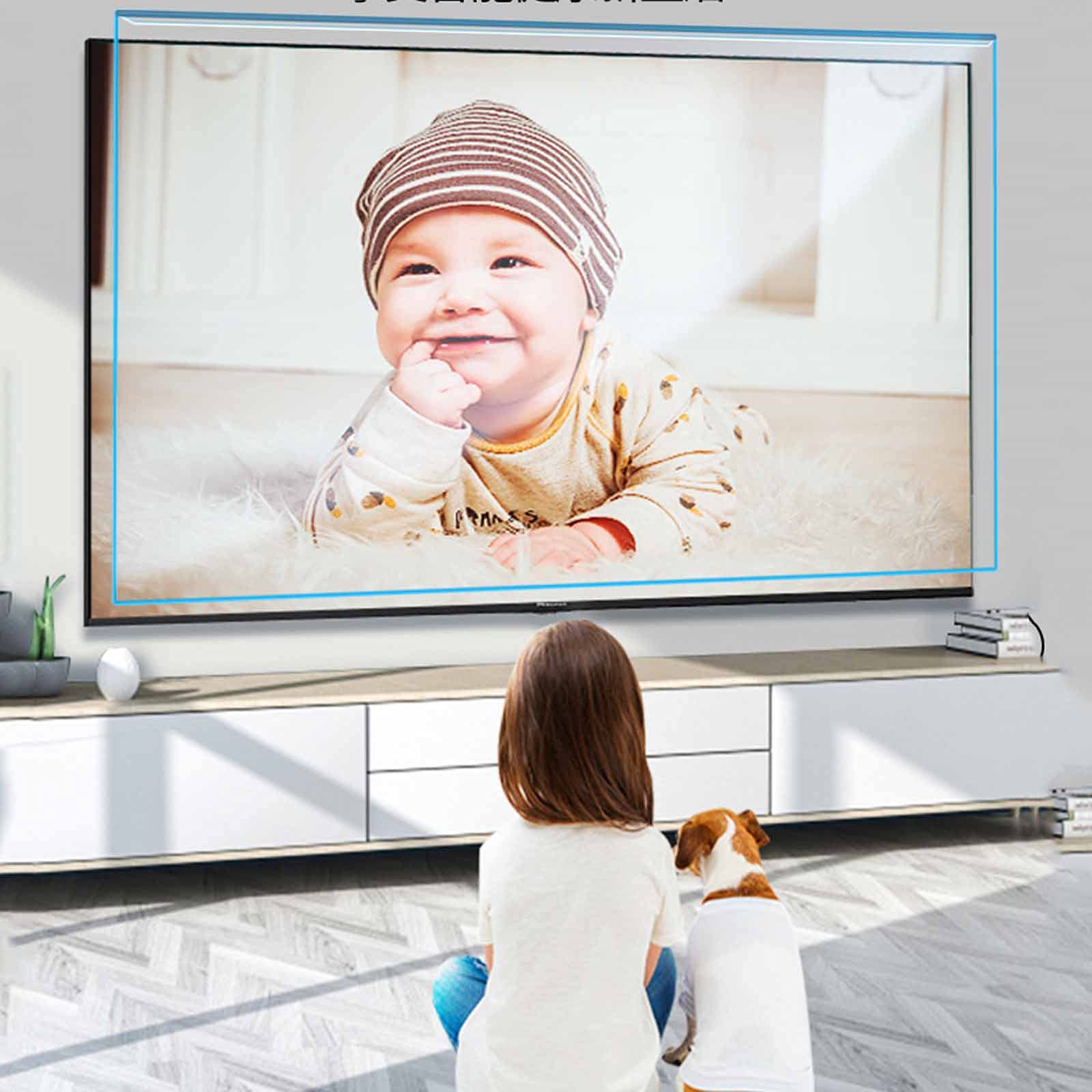 Protector de pantalla de TV con protección contra la luz azul, HD, mate, antirreflejos, antiarañazos, protección contra la radiación para niños, bloqueador ultravioleta, protección ocular, fácil de