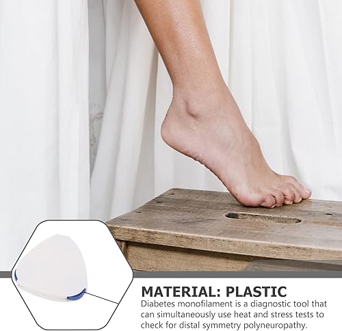 Miniatura 2 de DOITOOL 3 unids prueba de neuropatía del pie monofilamentos triángulo diabetes prueba monofilamentos diabetes nervio piel lápiz para diabetes blanco