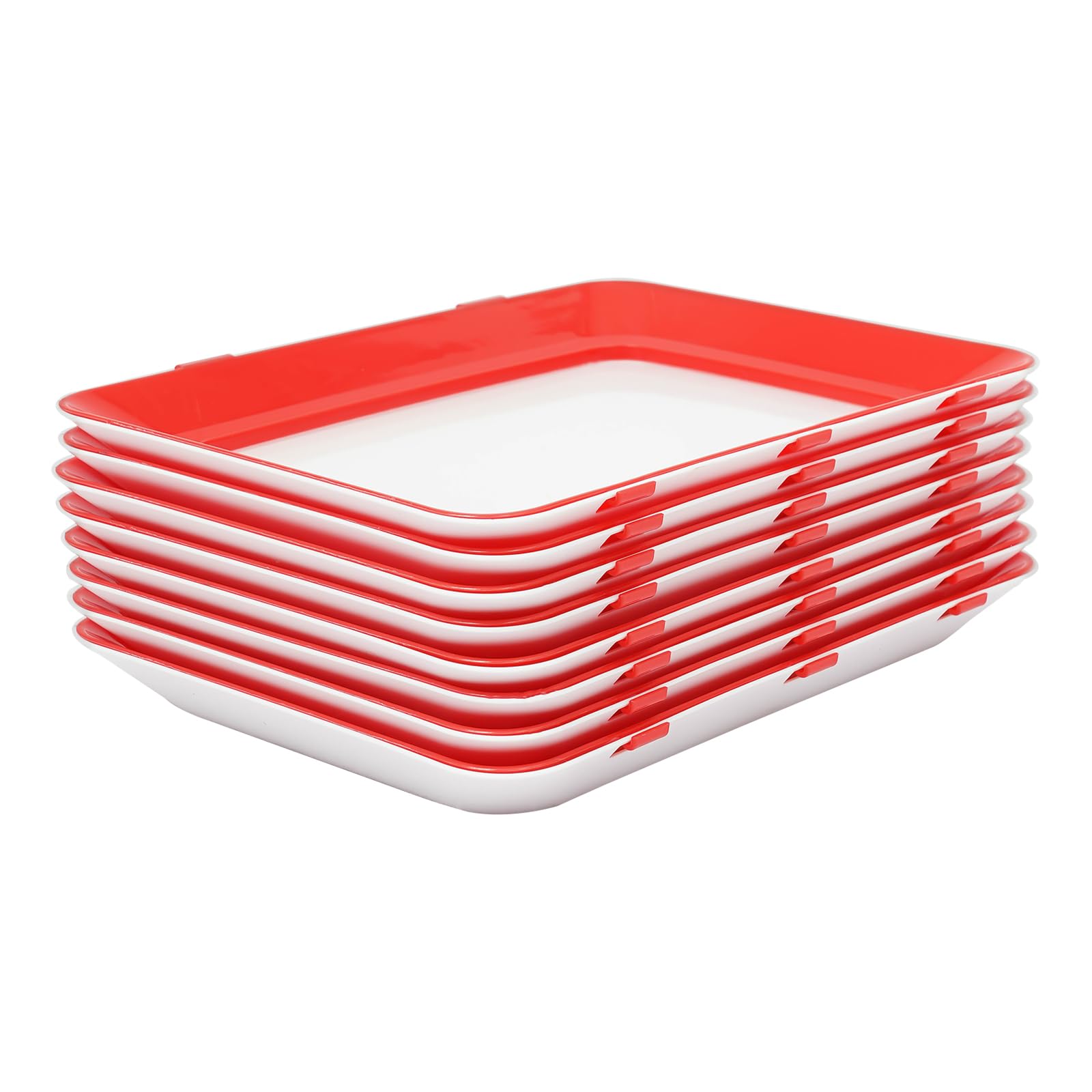 Vassoio sottovuoto per conserve, 8 pezzi, con pellicola, per frigorifero | 8 pezzi, materiale PP, pellicola salvafreschezza, impilabili, riutilizzabili, 30 x 22 x 3 cm
