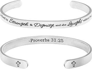 𝐂𝐡𝐫𝐢𝐬𝐭𝐢𝐚𝐧 𝐁𝐫𝐚𝐜𝐞𝐥𝐞𝐭𝐬 for 𝐖𝐨𝐦𝐞𝐧 Inspirational Religious Gifts for Her Bible Verse Bapstism Jewelry Cuff Bangle