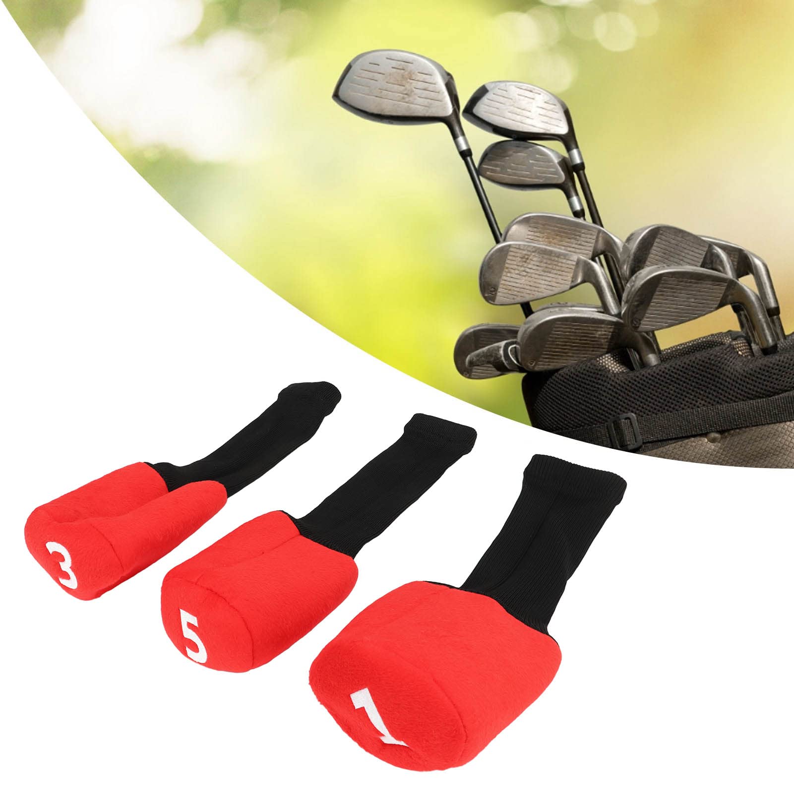 Kadimendium Fundas para palos de golf de madera, 3 piezas, cubierta extendida para palos de golf, protección todo incluido, felpa cómoda para protección