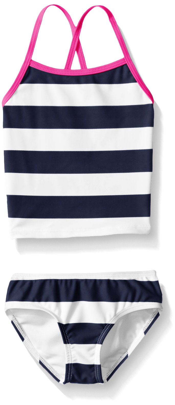 Kanu Surf Girls' Little Layla Stripe Tankini Swimsuit, Navy, 5