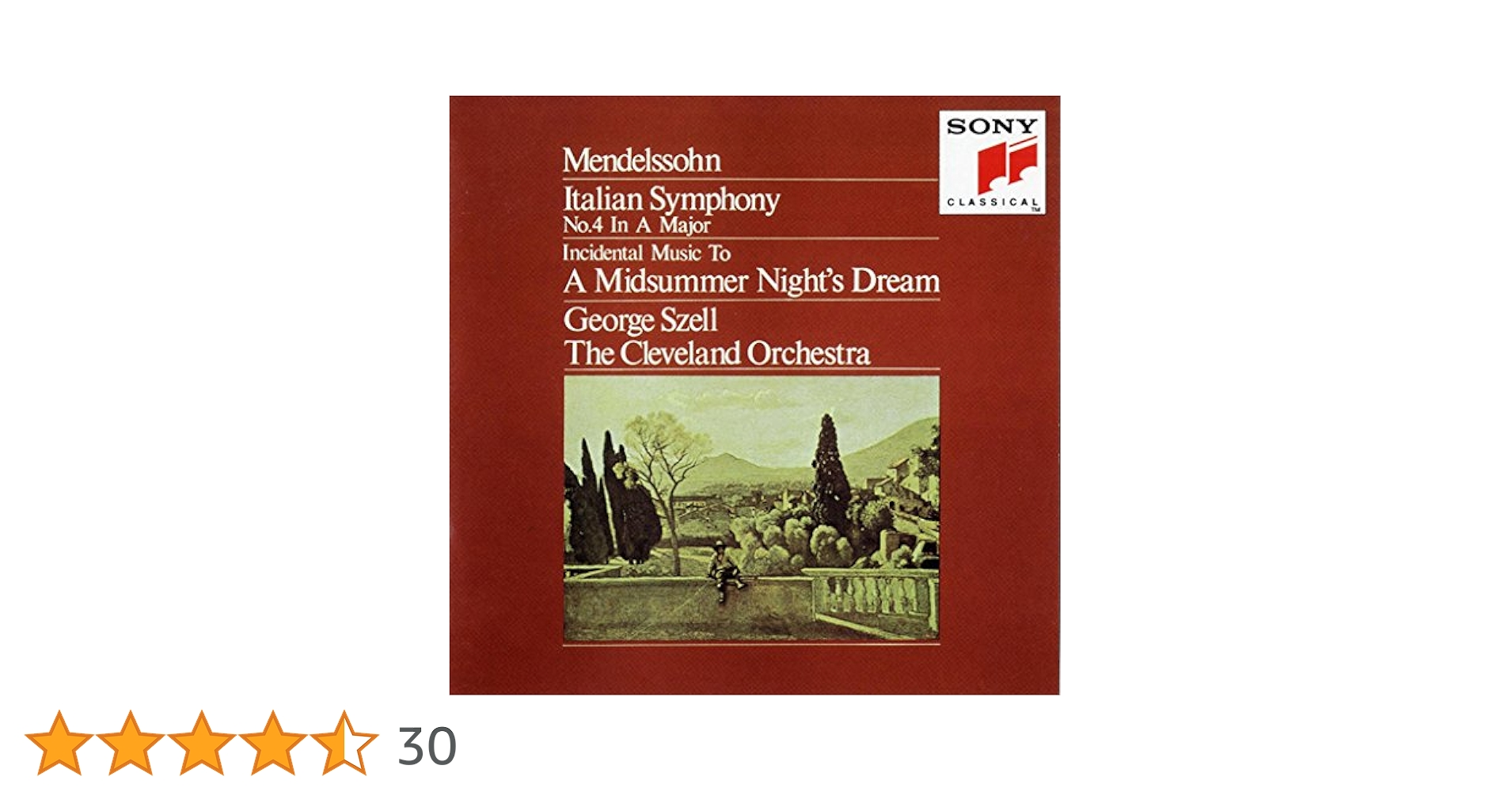 メンデルスゾーン　夏の夜の夢、交響曲第4番イタリア メンデルスゾーン：交響曲第4番「イタリア」／劇付随音楽「夏の