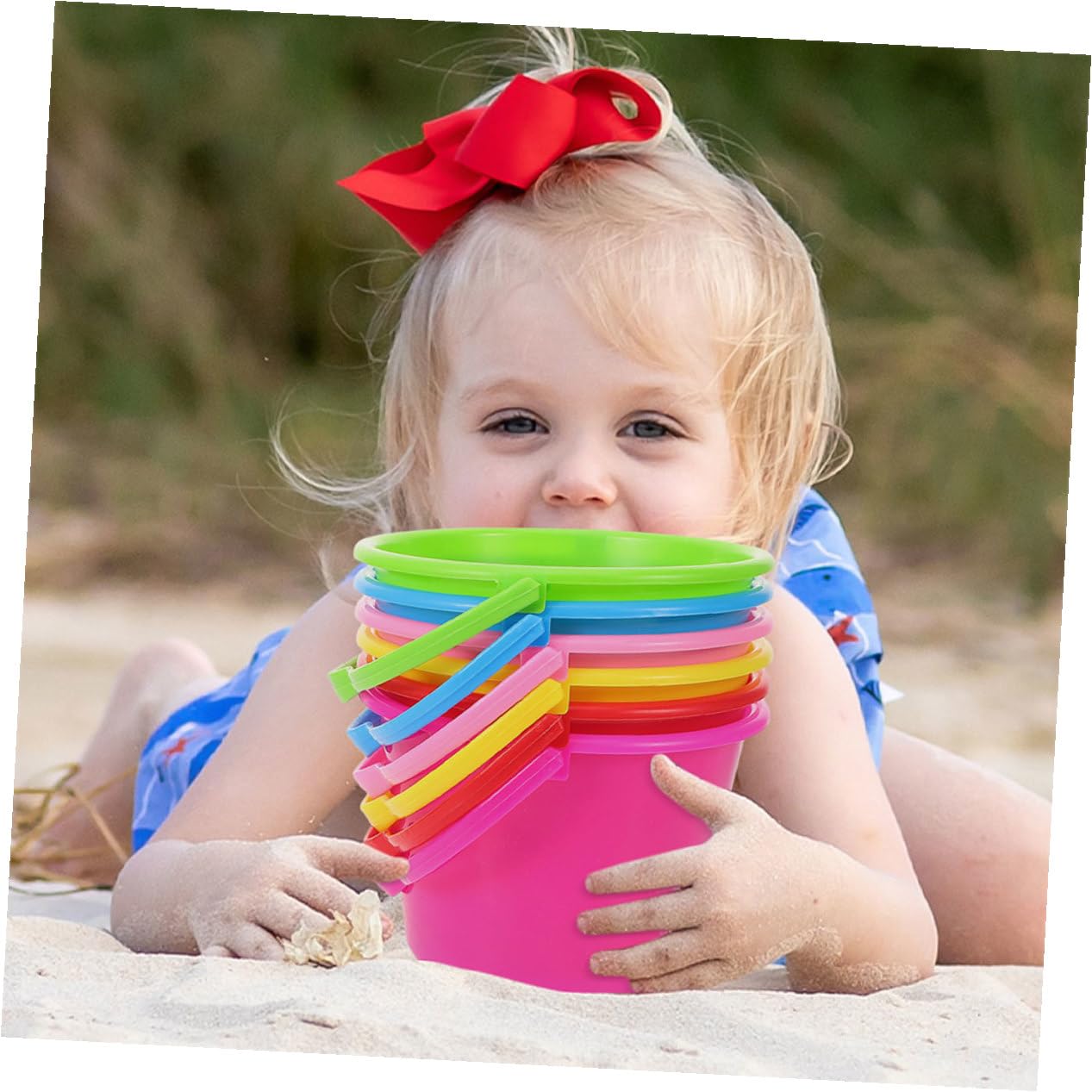 Mini Secchiello Spiaggia 12 Pezzi Abs, Secchiello per Bambina | Gioco da Spiaggia, Festa Estiva, Garden, Design Multifunzione e Strumento Didattico