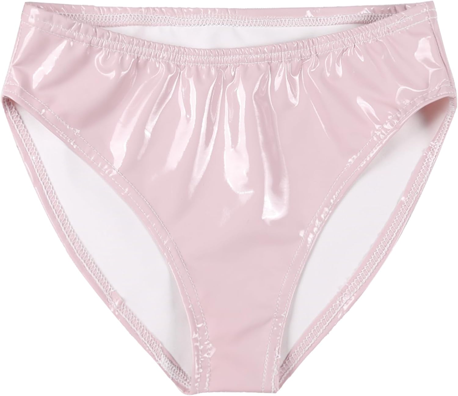 Womens Wet Look Patent Leather Briefs Underwear Club Dancing Elastic Waistband Panties