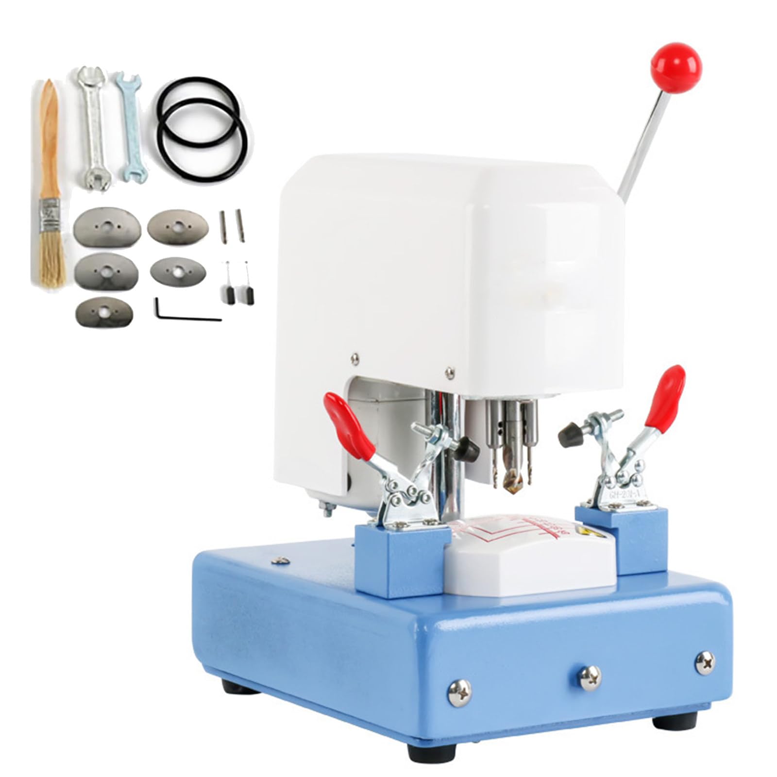 YXZQLOZ Lens template punching machine with clamping device, speed: 6000 rpm, adjustable front and rear, clear graduations, for optical shops.