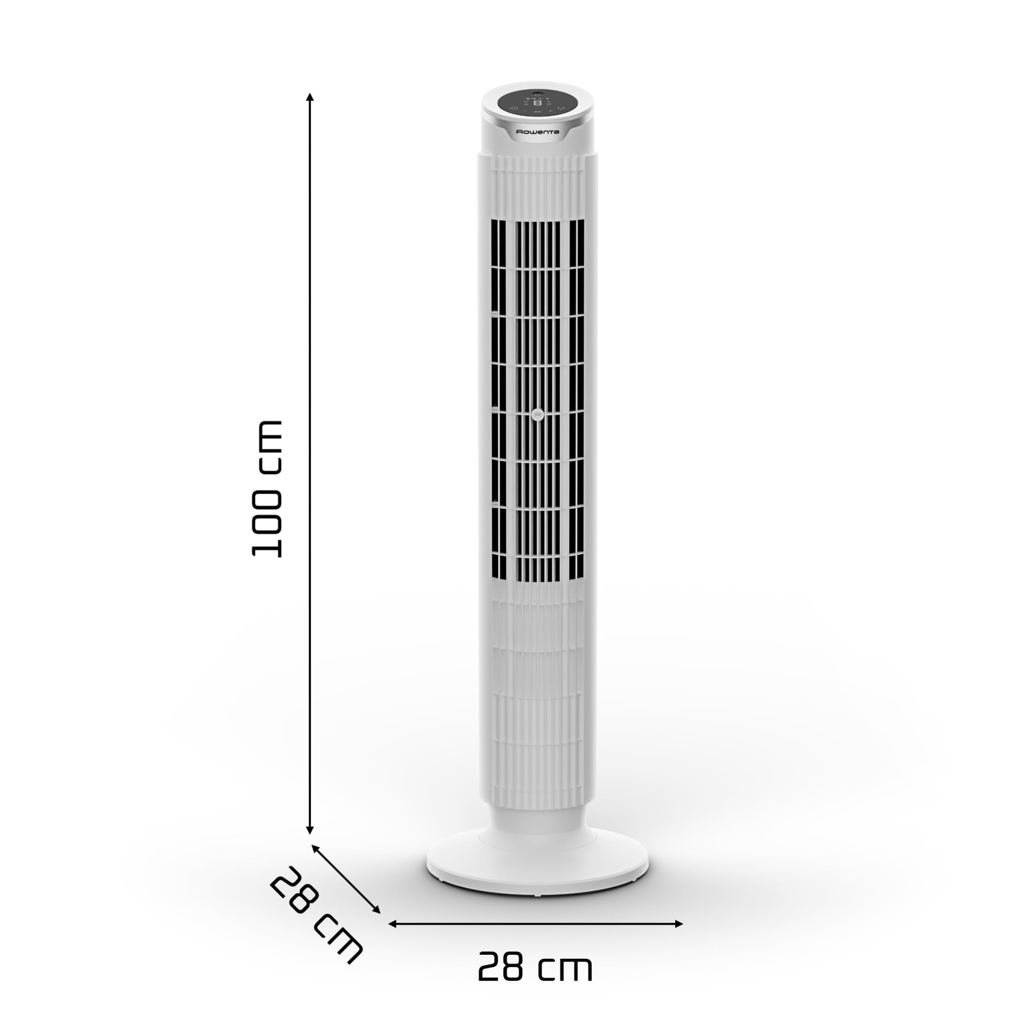 Rowenta Eole Silence Force Ventilateur Colonne, 1900 m³/h, Jusqu'à 10 m/s, Silencieux 22 dB(A), Moteur Effitech, 8 Vitesses, 4 Modes, Oscillation 90°, Télécommande, VU7025F0