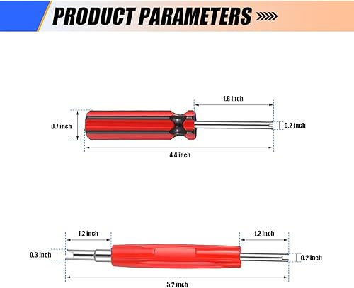 Miniatura 2 de gunhunt 6 destornilladores de desmontaje de reparación de núcleo de válvula, llave de núcleo de válvula cuatro en uno de metal, herramienta