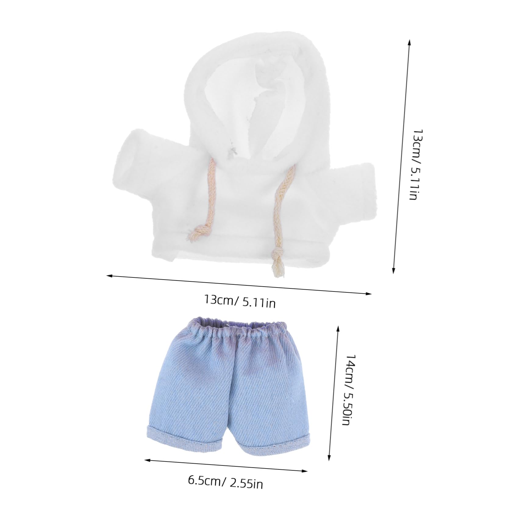 Garneck 1 Set di Vestiti di Peluche Orsi Vestiti Vestiti Intercambiabile Abito Felpa con Cappuccio e Pantaloni Panno Animale Piccoli Vestiti Vestiti Bambole di Peluche Tessuto