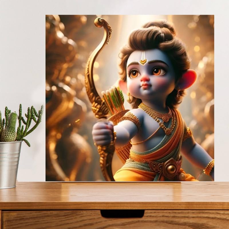 Image of British Terminal Cute little Bal Gopal Baby God Krishna| Kanha Ji | Laddu Lord Makhan Chor Painting Religious Poster for Pregnant Women for wall (matt thin vinyl,sticker,multicolor,unframed)| bj216