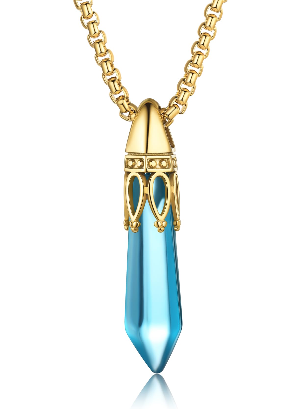 KeyStyleHealing Crystal Necklace for Women, Energy Healing Birthstone Anniversary Jewelry for Her, Birthday Necklaces for Mother Daughter