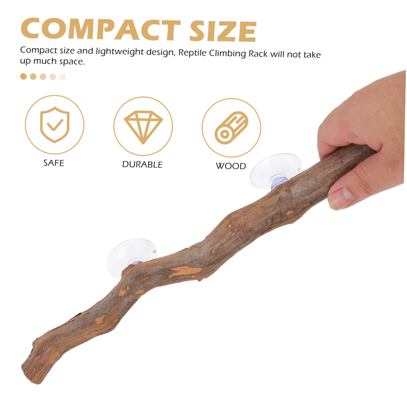 3 Pz Supporto in Legno D'uva Camaleonte Accessori Per Rettili Giocattoli Accessori Camaleontici Rami Per Lucertole Viti Ramo Di Geco Crestato Coniglio Anfibio Kit Di Legno